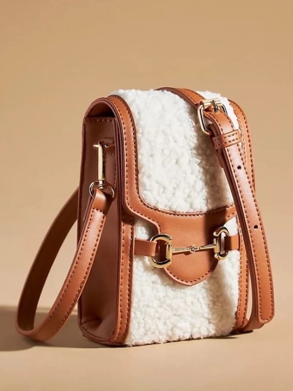 NWT Anthropologie Sherpa Cell Phone Crossbody Bag